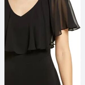 Sharagano- Ruffled Tiered Mini Dress, Black, Size 14, EUC